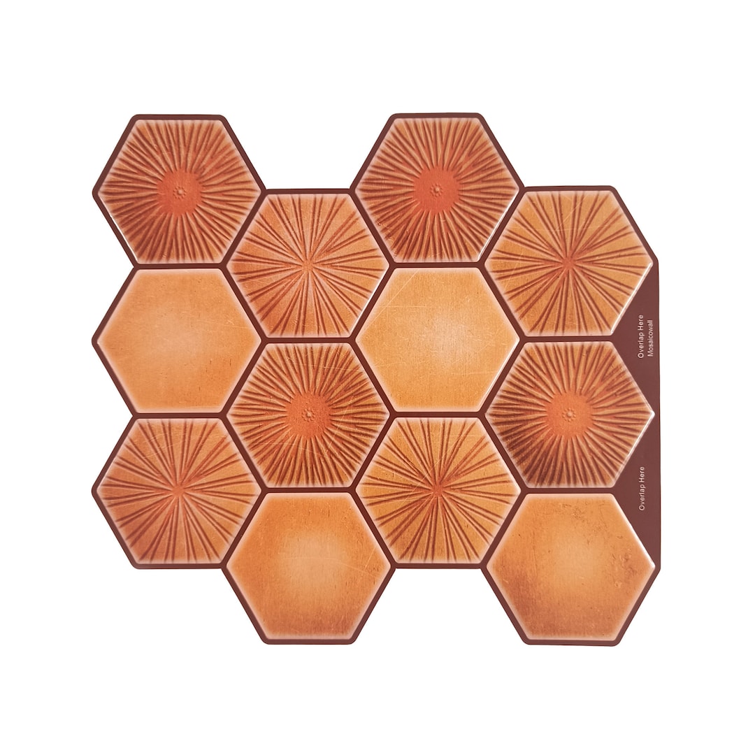 Terracotta Peel and Stick Wall Tile Hexagon Kitchen Backsplash Tiles ...