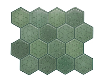 Mosaicowall Decorative Green Peel and Stick Wall Tile | Hexagon Kitchen Backsplash Tiles | self Adhesive Tiles for Home Décor Style 235