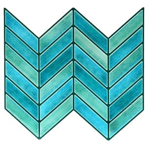 Blue Chevron Peel and Stick Wall Tile: Kitchen Backsplash