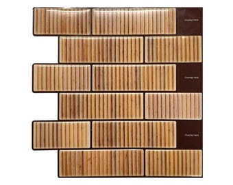 Azulejos autoadhesivos para salpicaderos de cocina, adhesivos de pared estriados para cocina