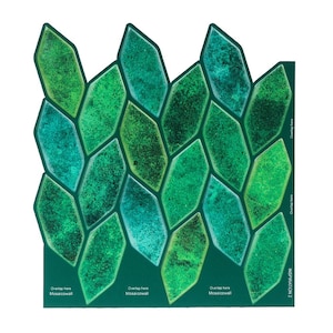 3D Green Peel and Stick Backsplash Tile: DIY Home Decor