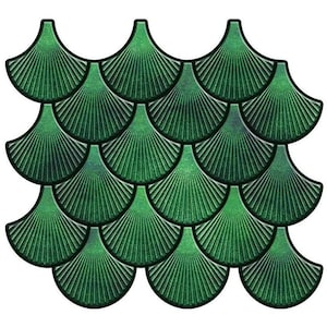 Emerald Green Peel And Stick Backsplash Tiles, Vinyl, 12x12 Kitchen Wall