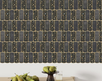 Classic black Terrazzo 3D PU Peel And Stick Tile | Kitchen Backsplash Tiles | Self Adhesive Tiles For Home Décor From Mosaicowall -Style 186