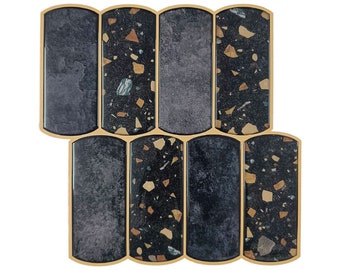 Classic black Terrazzo Peel And Stick Wall Tile | Kitchen Backsplash Tiles | Self Adhesive Tiles For Home Décor From Mosaicowall - Style 186