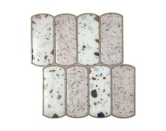 Mosaicowall Terrazzo Peel And Stick Wall Tile | Kitchen Backsplash Tiles | Stick on Tiles For Home Décor in Beige Color - Style 209
