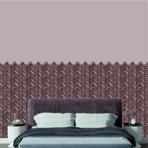 3D PU Peel-and-Stick Wall Tile Style 291 in brown chevron pattern for kitchen backsplash; stick-on tile for quick DIY.