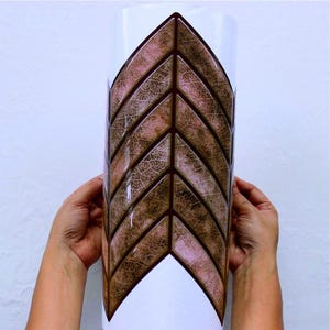3D PU Peel-and-Stick Wall Tile Style 291 in brown chevron pattern for kitchen backsplash; stick-on tile for quick DIY.