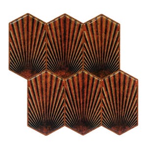 Art Deco Peel and Stick Backsplash Tile: Tall Poppy Honeycomb Wall Decor
