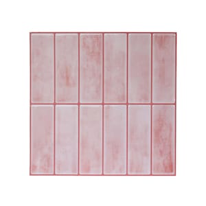 Pastel Pink Kitchen Decor 3D Peel and Stick Backsplash Tiles from Mosaicowall  -  Style 312