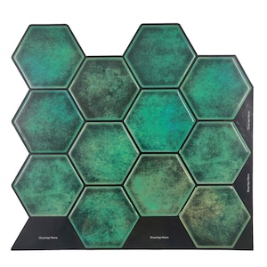 Green Hexagon peel and Stick Wall Tile | Kitchen Backsplash Tiles | self Adhesive Tiles for Home Décor from Mosaicowall  -  Style 43