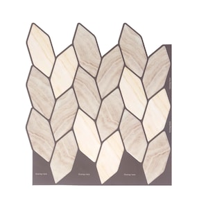 Azulejos de pared 3D beige autoadhesivos: Revestimiento para salpicadero de cocina - Estilo MOS023