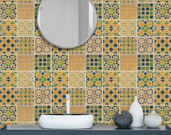 Style 50 MOSAICOWALL DIY Decorative Arabian Geometric Wall Tile Sticker 6 X 6 Inch For Kitchen