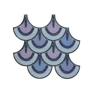 Blue Fish Scale Peel and Stick Tiles, Faux Mosaic Backsplash Kit