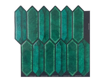 Creative Green Fluted Peel And Stick Wall Tile | Kitchen Backsplash Tiles | Self Adhesive Tiles For Home Décor From Mosaicowall - Style 229