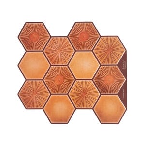 Terracotta Hexagon Peel and Stick Backsplash, 3D Gel Tiles, Warm Boho Decor