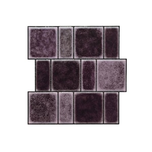 Peel and stick tiles Dark Plum brick, self adhesive tiles, kitchen wall tile