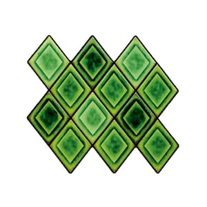 Peel and Stick Tile Green Forest Embossed Kitchen Backsplash Tile MOS432