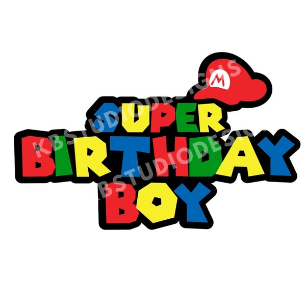 Super Birthday boy,SVG,PNG, cricut, silhouette cameo, print, transfer, mario, Digital file | Super Mario birthday boy