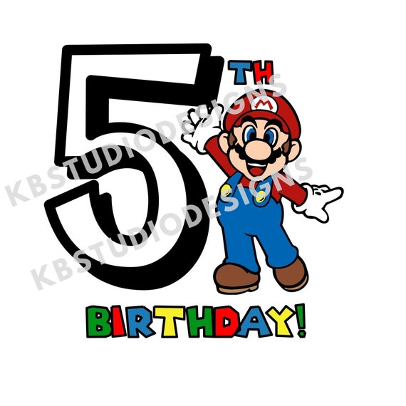 Download Super Mario 5th Birthday Svg Png Jpg Birthday Svg Cricut Etsy