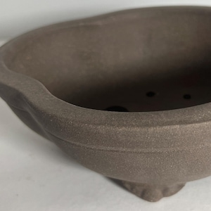 8 inch bonsai pot,bonsai,bonsai planter,bonsai pot handmade,handmade bonsai pot,bonsai,unglazed bonsai pot,bonsai pot unglazed,oval bonsai