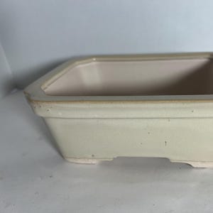 8 inch bonsai pot,glazed bonsai pot,handmade bonsai pot,bonsai pot ceramic,oval bonsai pot,glaze bonsai pot,bonsai pot white