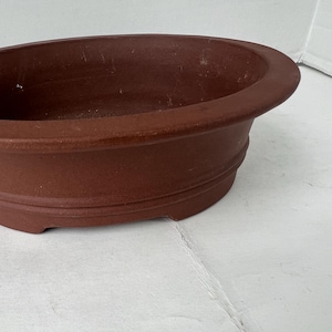 8 inch bonsai pot,bonsai pot handmade,bonsasi,unglazed bonsai pot,handmade bonsai pot,bonsai pot,oval bonsai pot,ceramic bonsai pot
