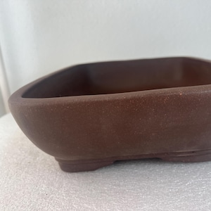 Handmade Unglazed Bonsai Pot: 13" Rectangular Planter