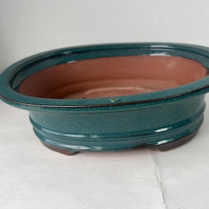 10 inch bonsai pot,Oval Bonsai Pot,bonsai,bonsai pot,bonsai planter,handmade bonsai pot,bonsai pot handmade,glazed bonsai pot,bonsai pot ova