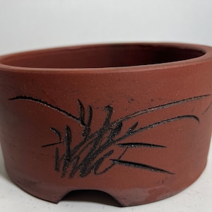 bonsai pot handmade,bonsai,bonsai pot,unglazed bonsai pot,handmade bonsi pot,ceramic bonsai pot,round bonsai pot,6 inch bonsai pot