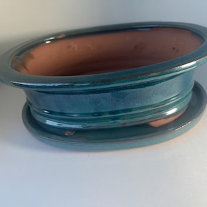 10 bonsai pot,bonsai,bonsai,planter,bonsai pot with tray,blue bonsai pot,bonsai pot handmade,handmade bonsai pot,glaze bonsai pot,10 bonsai
