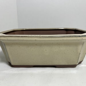 12 inch bonsai pot, handmade bonsai pot,bonsai pot 12,glazed bonsai pot,ceramic bonsai pot,bonsai planter,bonsai pot white,clay bonsai pot