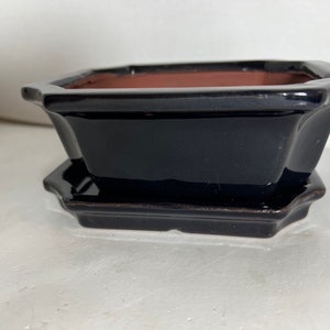6 inch bonsai pot,bonsai pot handmade,bonsai,bonsai pot with tray,handmade bonsai pot,glaze bonsai pot,bonsai planter,ceramic bonsai pot