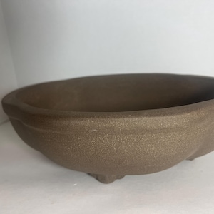 10 inch bonsai pot,bonsai,bonsai planter,bonsai pot handmade,handmade bonsai pot,bonsai,unglazed bonsai pot,bonsai pot unglazed,oval bonsai