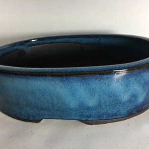 10 inch Bonsai Pot,bonsai,bonsai pot,bonsai planter,handmade bonsai pot,bonsai pot handmade,glazed bonsai pot,bonsai pot oval