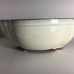 8 inch bonsai pot,white bonsai pot,handmade bonsai pot,bonsai pot handmade,bonsai pot,ceramic bonsai pot,bonsai,glazed bonsai pot
