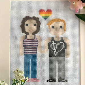 Custom Couple&#39;s Cross Stitch