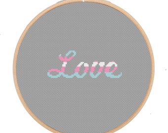 Trans Cursive Love Cross Stitch Pattern