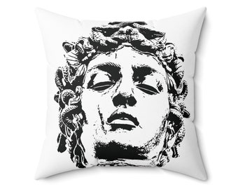 Medusa Faux Suede Square Pillow