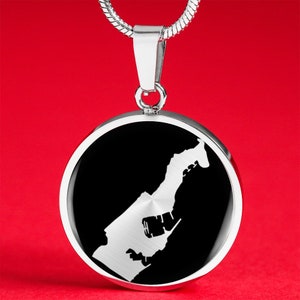 Monaco Map Necklace: 18k Gold Finish, Personalized Jewelry