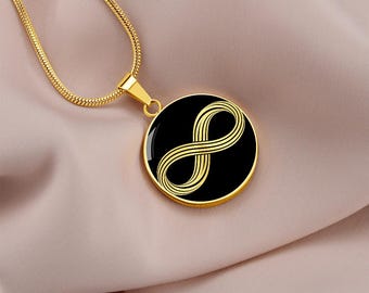 Gold Infinity Pendant Necklace, Personalized Keepsake