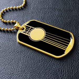 Guitar Dog Tag Necklace