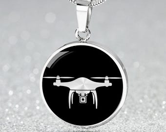 Drone Pendant, Surgical Steel with 18k Gold Finish