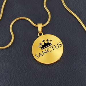 Sanctus Necklace: 18k Gold Surgical Steel Pendant