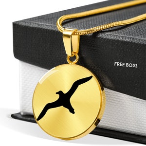 Albatross Pendant Necklace: 18k Gold Finish Bird Jewelry