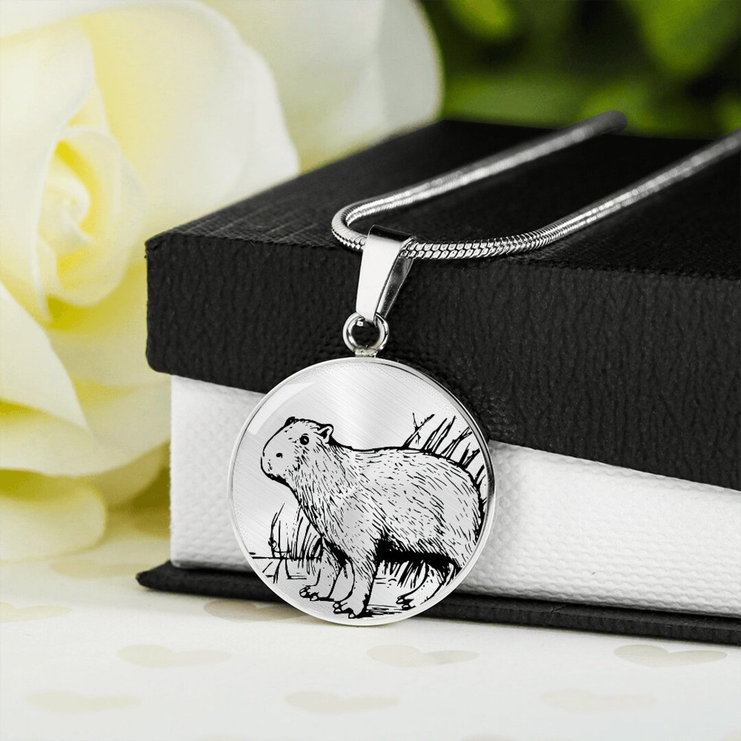 Capybara Pendant Necklace: Surgical Steel, Adjustable Chain - Etsy