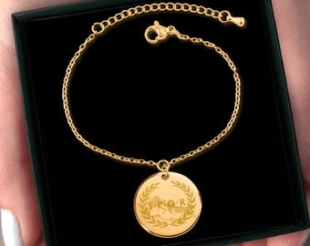 SPQR Bracelet: Gold Plated Stainless Steel Roman Jewelry