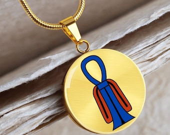 Tyet Knot Necklace: 18k Gold Finish, Surgical Steel Pendant