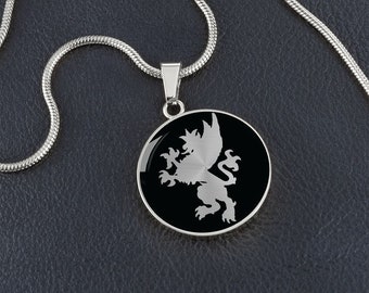 Griffin Pendant Necklace: Surgical Steel, 18k Gold Finish