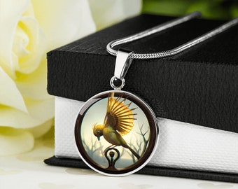 Goldfinch Pendant Necklace: Bird Lover Gift