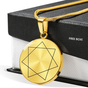 Heptagram Necklace: Gold Finish Surgical Steel Pendant